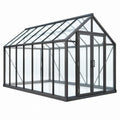Szklarnia ogrodowa 250 x 190 x 200 cm aluminiowa czarna z przeszklonymi ścianami