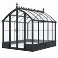 Szklarnia ogrodowa 300 x 200 x 250 cm czarna metalowa z przezroczystymi panelami w stylu klasycznym