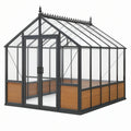 Szklarnia ogrodowa 300 x 250 x 250 cm z metalową ramą czarna brązowa przezroczysta - wolnostojąca
