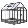 Szklarnia ogrodowa 305 x 244 x 250 cm z aluminium szara z przezroczystymi panelami