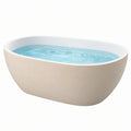 Wanna wolnostojąca owalna 170 x 80 cm akrylowa beżowo-biała do łazienki